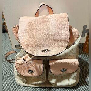 Coach Blush Pink and Beige Women's Backpack